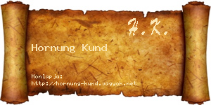 Hornung Kund névjegykártya